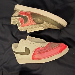 Colored on white nike shoes